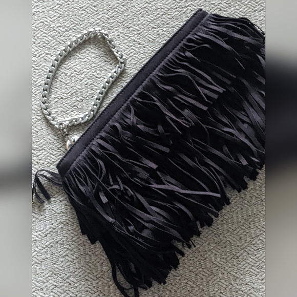 Express Handbags - Express Black Fringe Bag